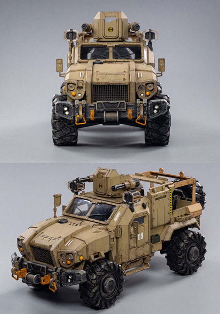 JOYTOY JT0692 1/18 Crazy Reload SUV Off-Road Military Sand Color Car Model Toys for Fans Collection