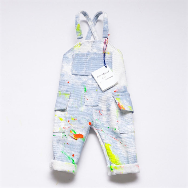 EWWORKS EW002 1/6th Male Overalls Jeans Dyeing Splashing Ink Pants For 12'' Male Action Figure Body Dolls