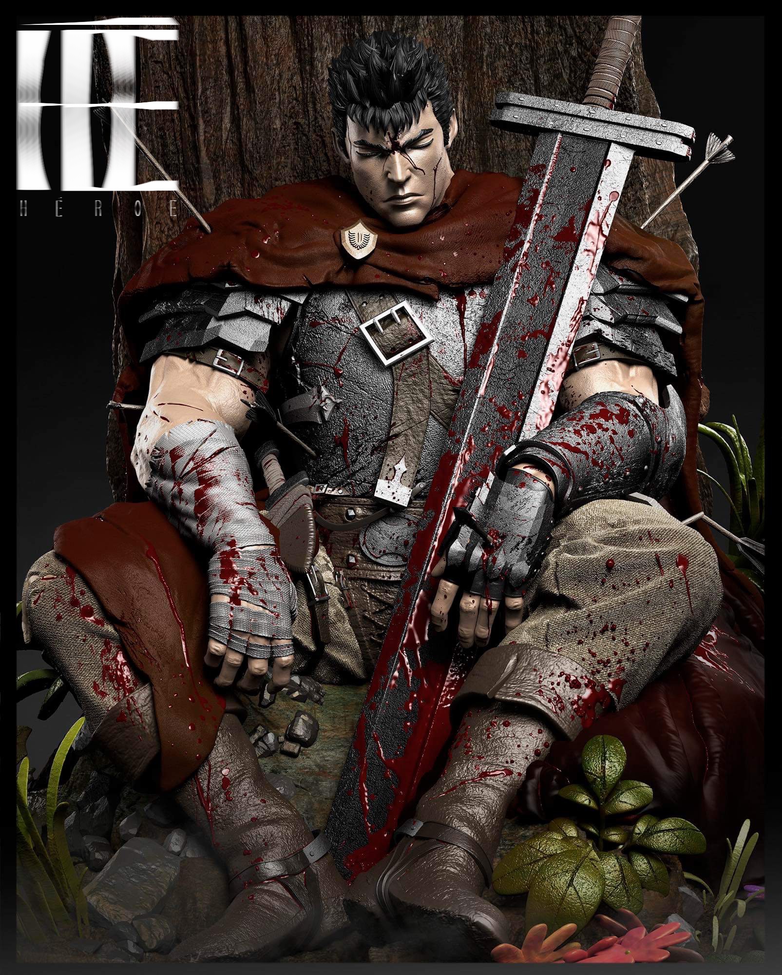 PRE-ORDER Héroe Collectibles Studio - Berserk - Guts 1/4 Scale Statue(GK)