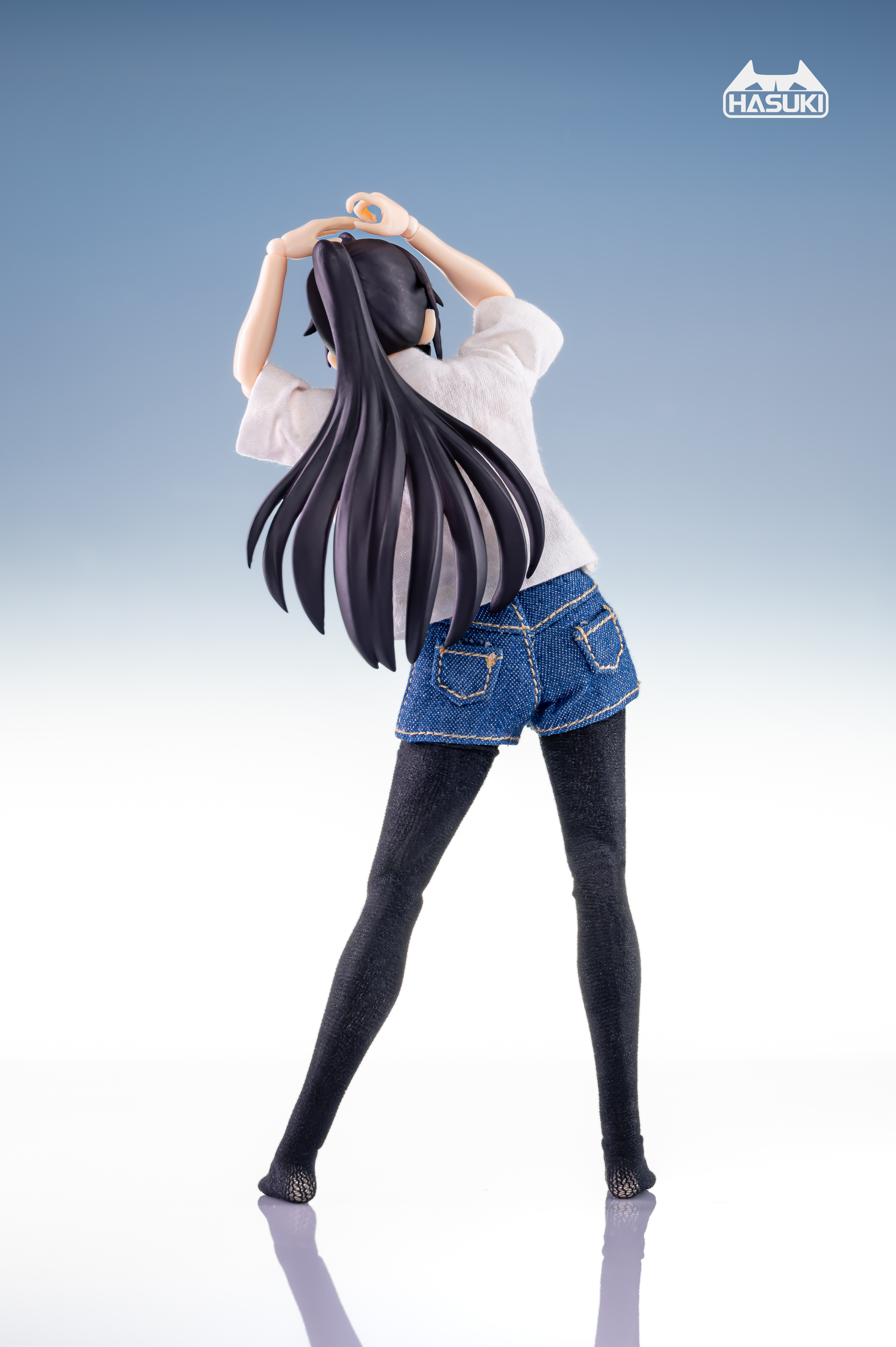 PRE-ORDER HASUKI Studio T-shirt Denim Shorts Set CS008Jiniang Clothing Bag 1/12 Scence