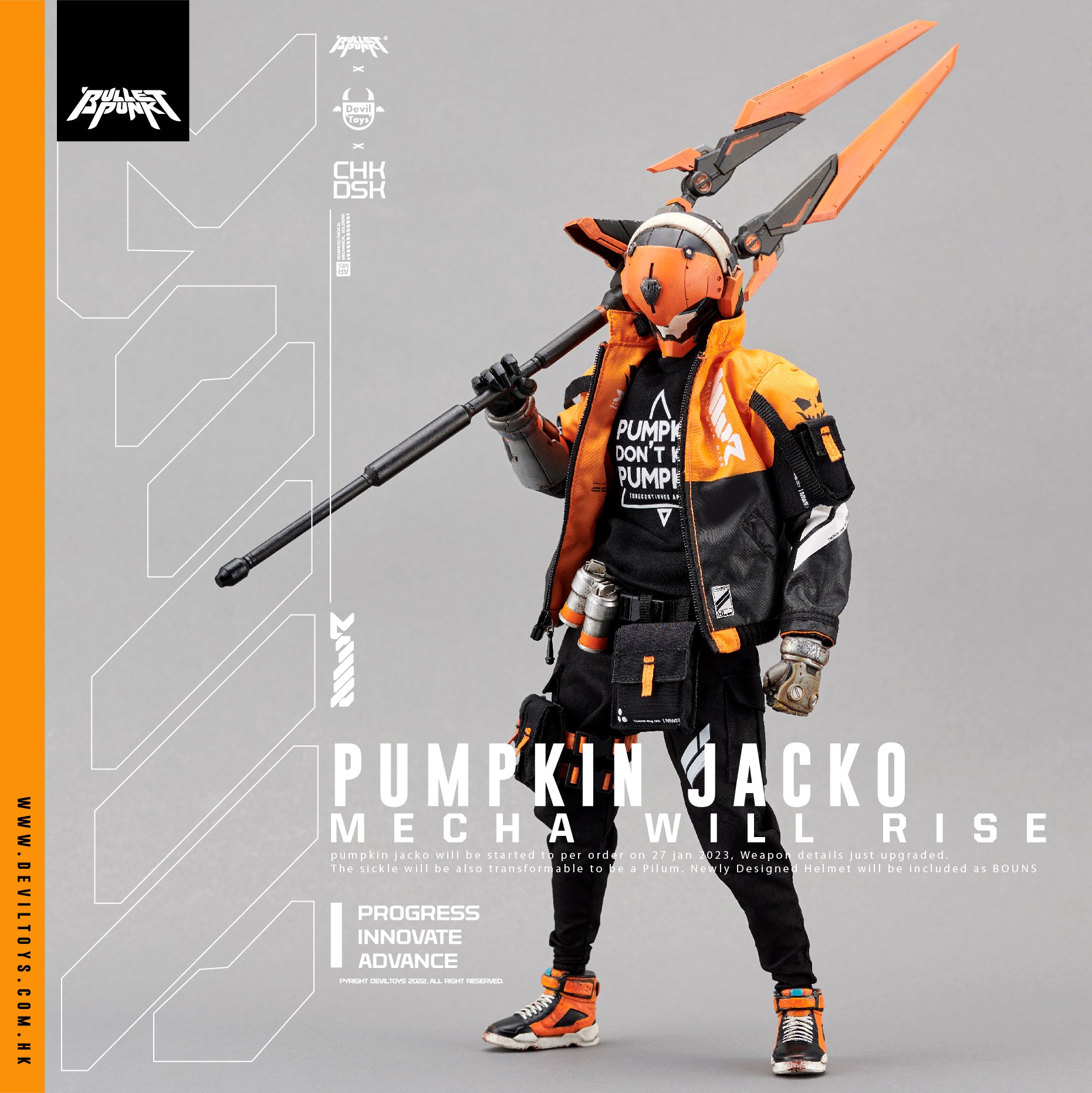 PREORDER MWR: sp01 Pumpkin Jacko 1:6 Scale collectible Figure by Chk Dsk x Devil Toys x Quiccs Maiquez