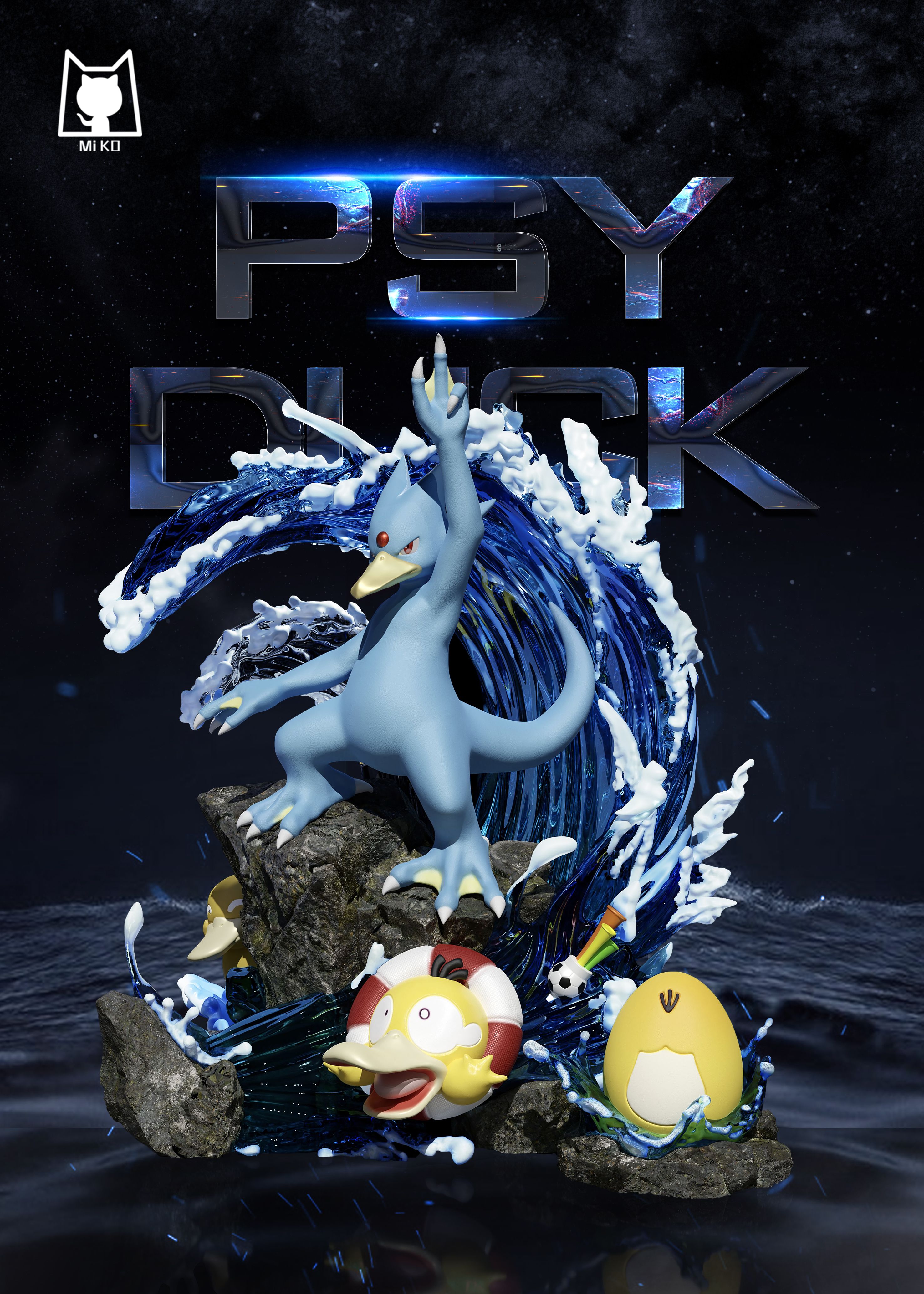 PRE-ORDER MiKo Studio Pokemon Evolution of Psyduck Set & Psyduck Pokeball Statue(GK)