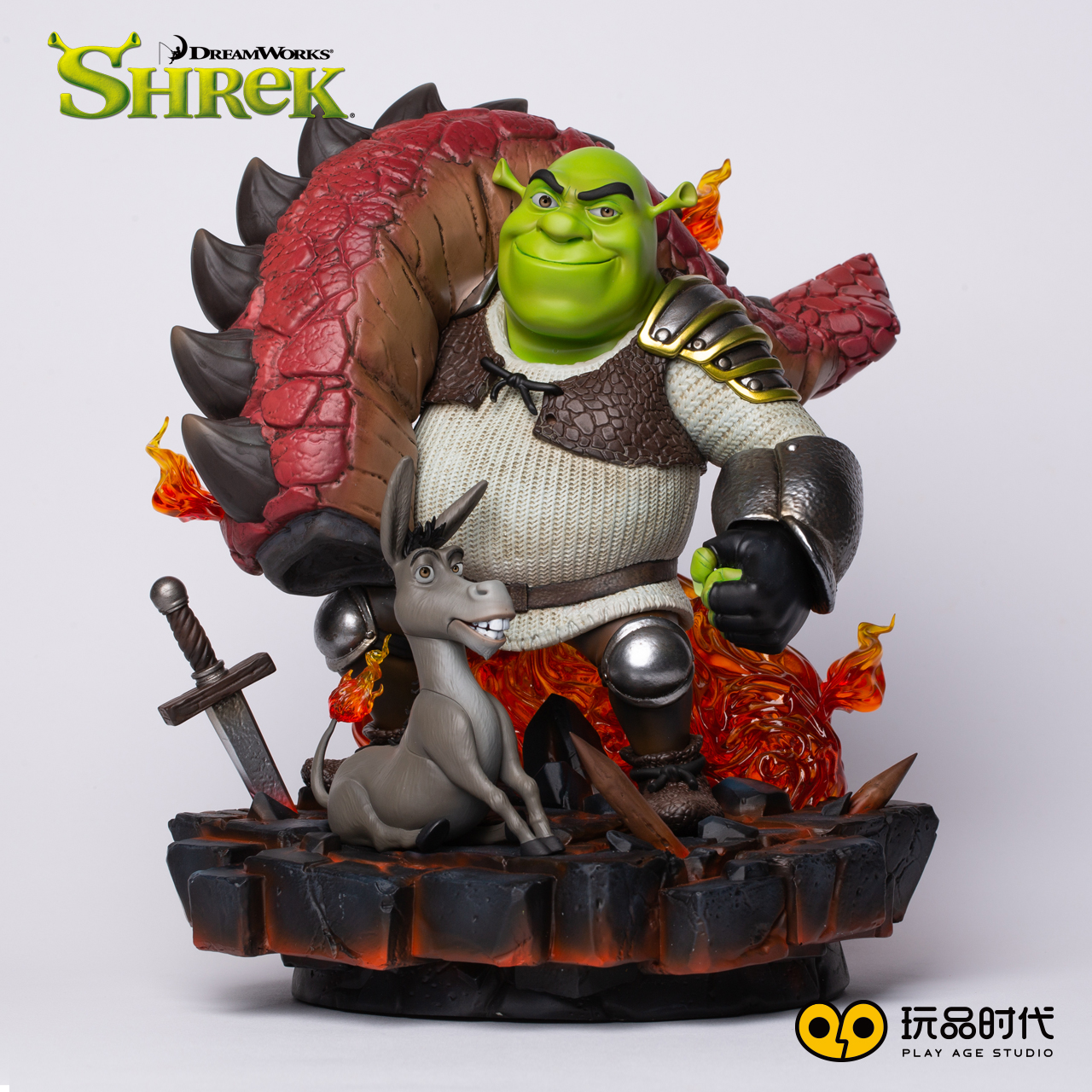 PRE-ORDER Play Age Studio Shrek Licensed Monster Shrek Fighting the Dragon (PAS0006 ) Statue(GK)