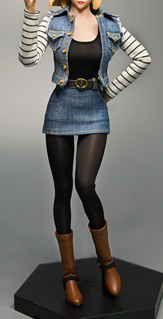 cdtoys m013 1/6 Scale Sexy Female Figure Accessory Android 18 V Head Best Skirt Set Femaleody Clothes Shoes Model for Fans