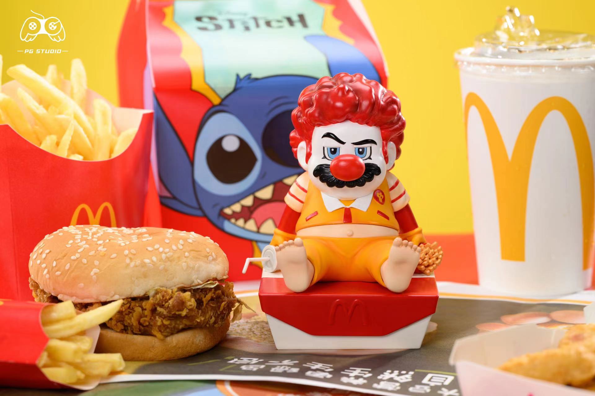 PRE-ORDER PG Studio - Super Mario - Small & Big Scale Ronald McDonald & Colonel Sanders Cosplay Mario Statue(GK)